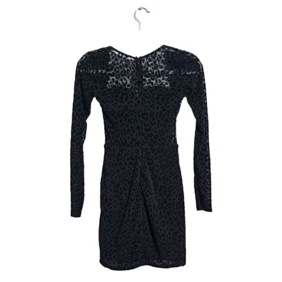 NWT Meshki black seara devore long sleeve corset top leopard mini dress size XS - Picture 5 of 13